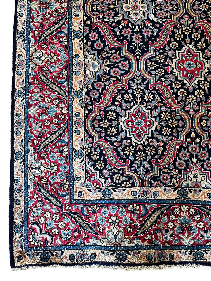 Jazd Teppich ca. 200 × 300 cm – dunkelblau/rot & edel
