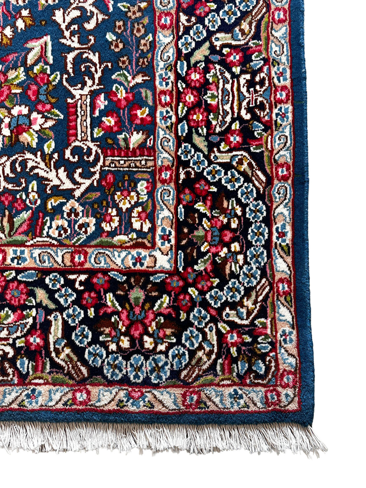 Jazd Teppich ca. 251 × 149 cm – dunkelblau & floral