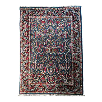 Jazd Teppich ca. 251 × 149 cm – dunkelblau & floral