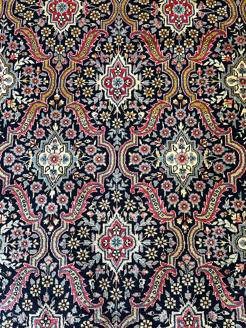 Jazd Teppich ca. 200 × 300 cm – dunkelblau/rot & edel