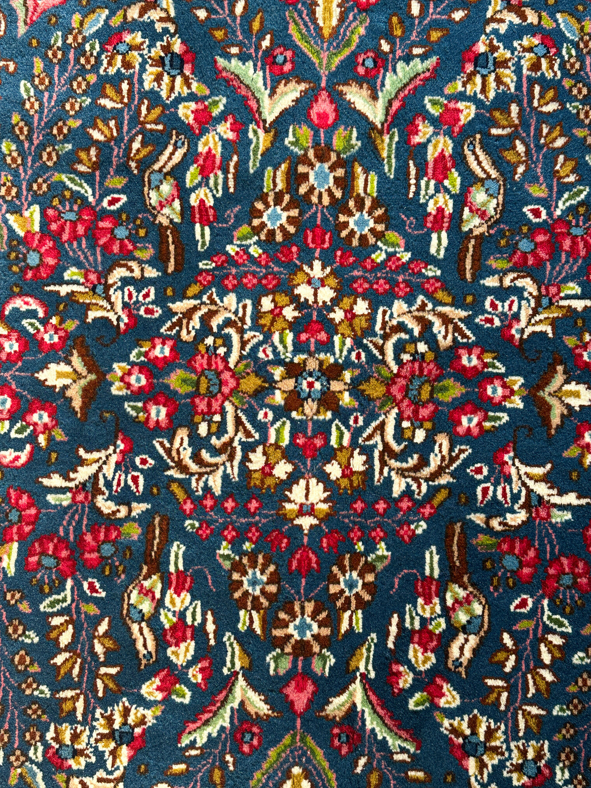 Jazd Teppich ca. 251 × 149 cm – dunkelblau & floral