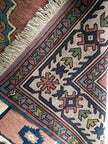 Kars Teppich ca. 200 × 200 cm – altrosa/blau/creme & geometrisch