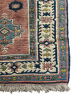 Kars Teppich ca. 200 × 200 cm – altrosa/blau/creme & geometrisch