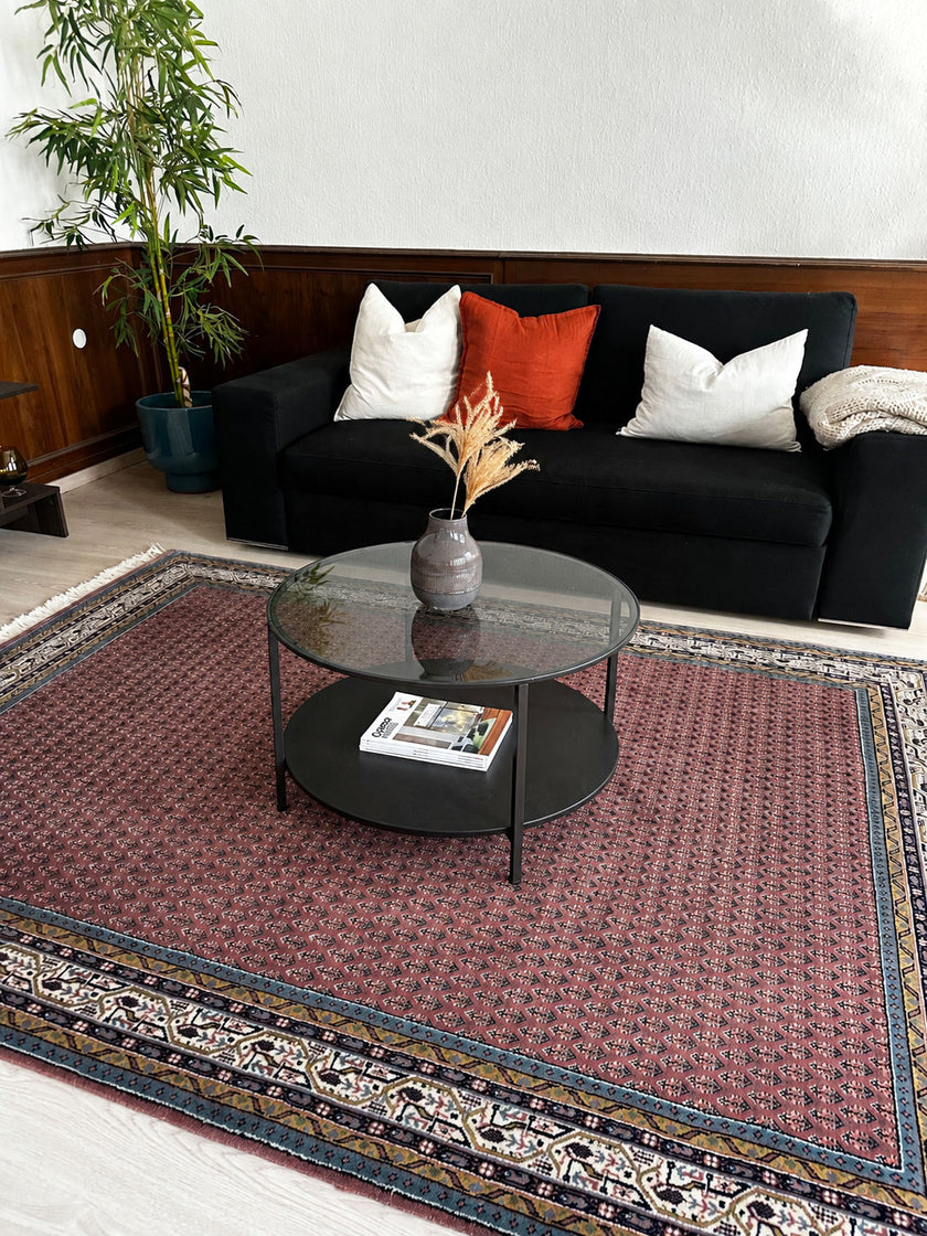 Kaschmir-Mir Teppich ca. 238 × 168 cm – rosé & fein gemustert