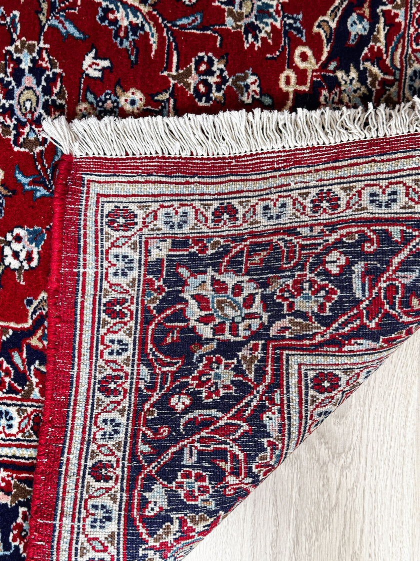 Keschan Teppich ca. 200 × 150 cm – rot/blau & klassisch