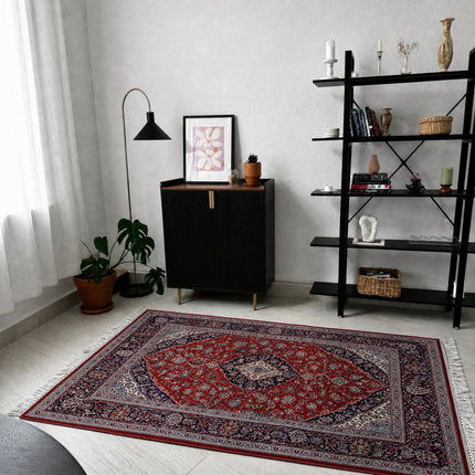 Keschan Teppich ca. 200 × 150 cm – rot/blau & klassisch