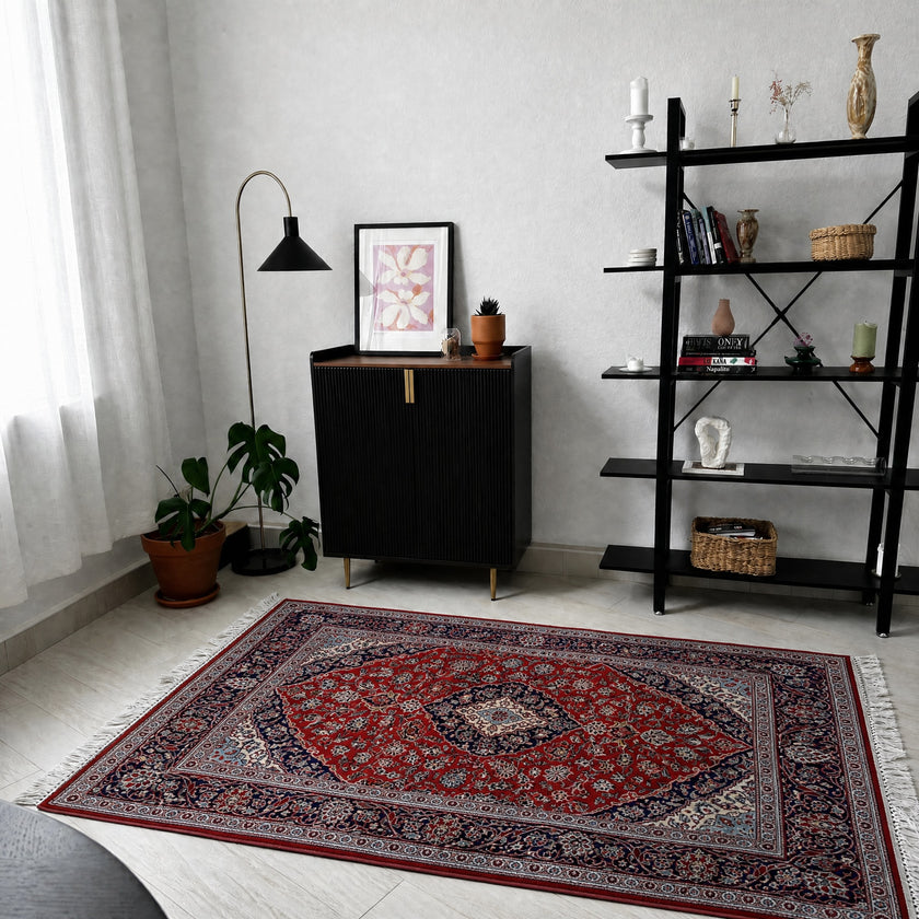 Keschan Teppich ca. 200 × 150 cm – rot/blau & klassisch