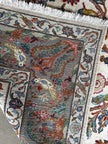 Keschan Teppich ca. 300 × 200 cm – creme/oliv & floral