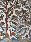 Keschan Teppich ca. 300 × 200 cm – creme/oliv & floral
