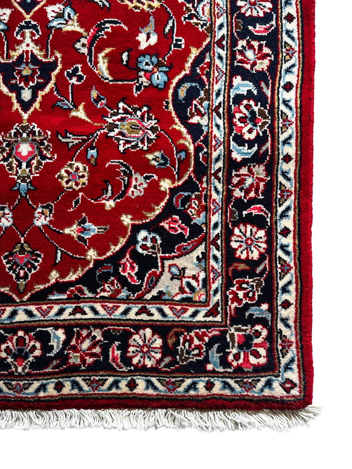 Keschan Teppich ca. 147 × 80 cm – rot & dunkelblau