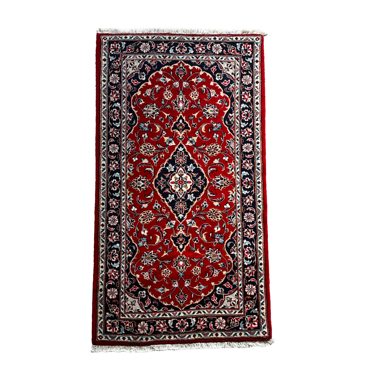 Keschan Teppich ca. 147 × 80 cm – rot & dunkelblau