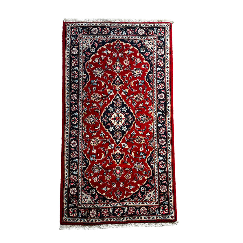 Keschan Teppich ca. 147 × 80 cm – rot & dunkelblau