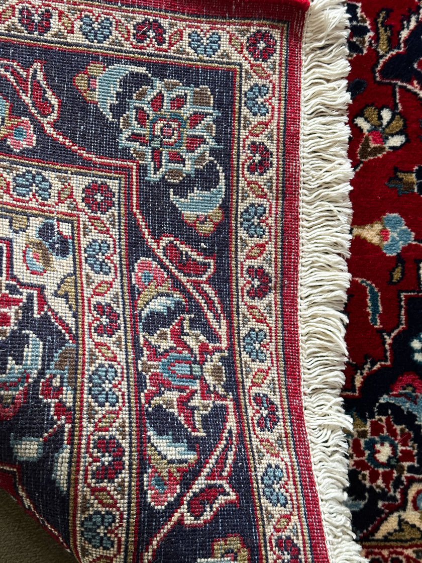 Keschan Teppich ca. 150 × 100 cm – rot/dunkelblau & klassisch