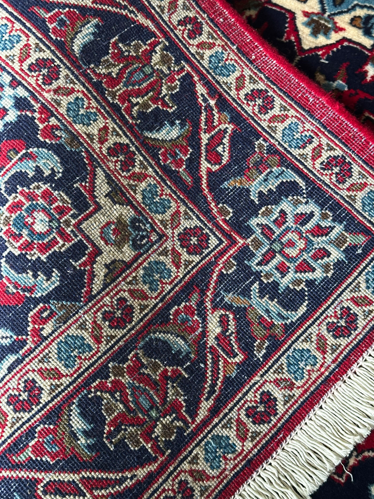 Keschan Teppich ca. 147 × 100 cm – rot & dunkelblau
