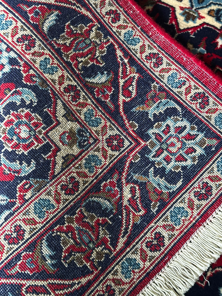 Keschan Teppich ca. 147 × 100 cm – rot & dunkelblau