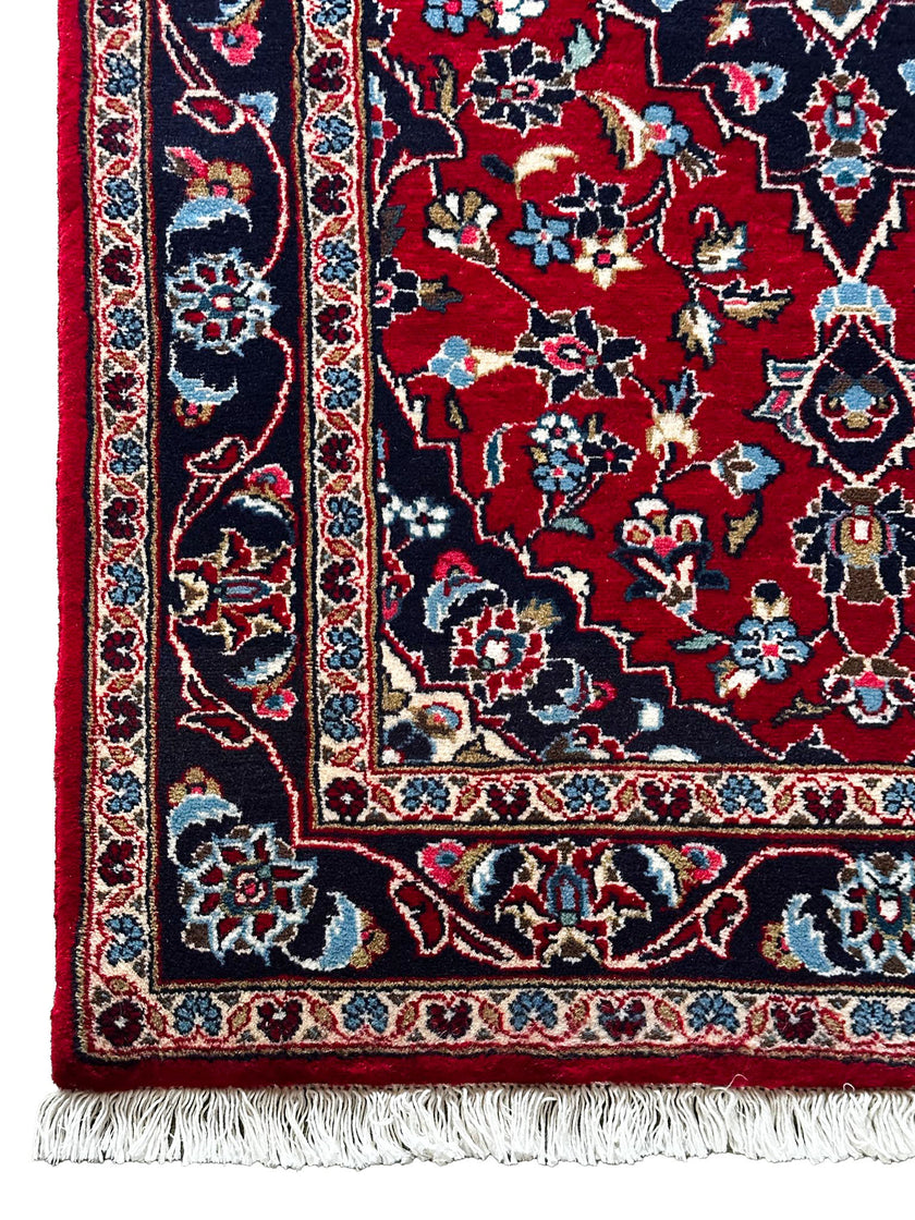 Keschan Teppich ca. 150 × 100 cm – rot/dunkelblau & klassisch