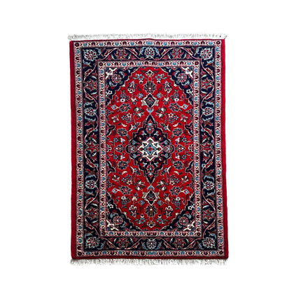 Keschan Teppich ca. 147 × 100 cm – rot & dunkelblau