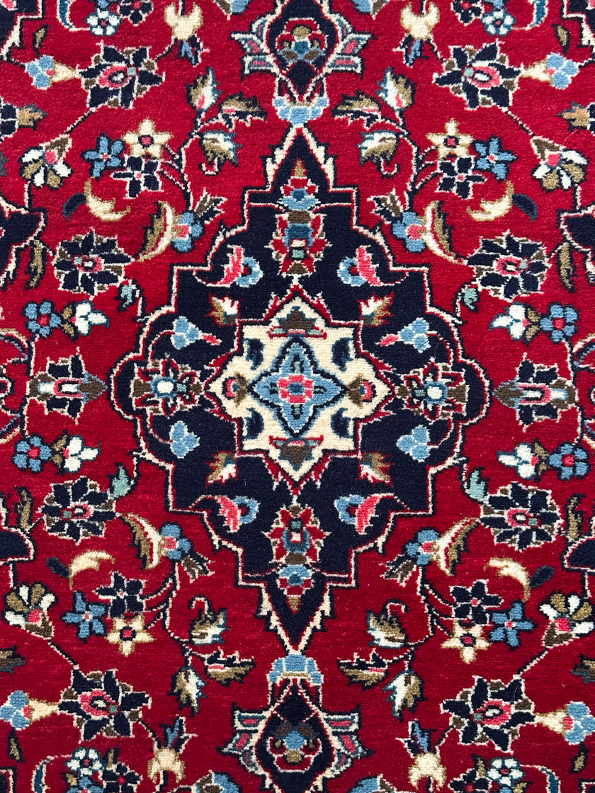 Keschan Teppich ca. 150 × 100 cm – rot/dunkelblau & klassisch
