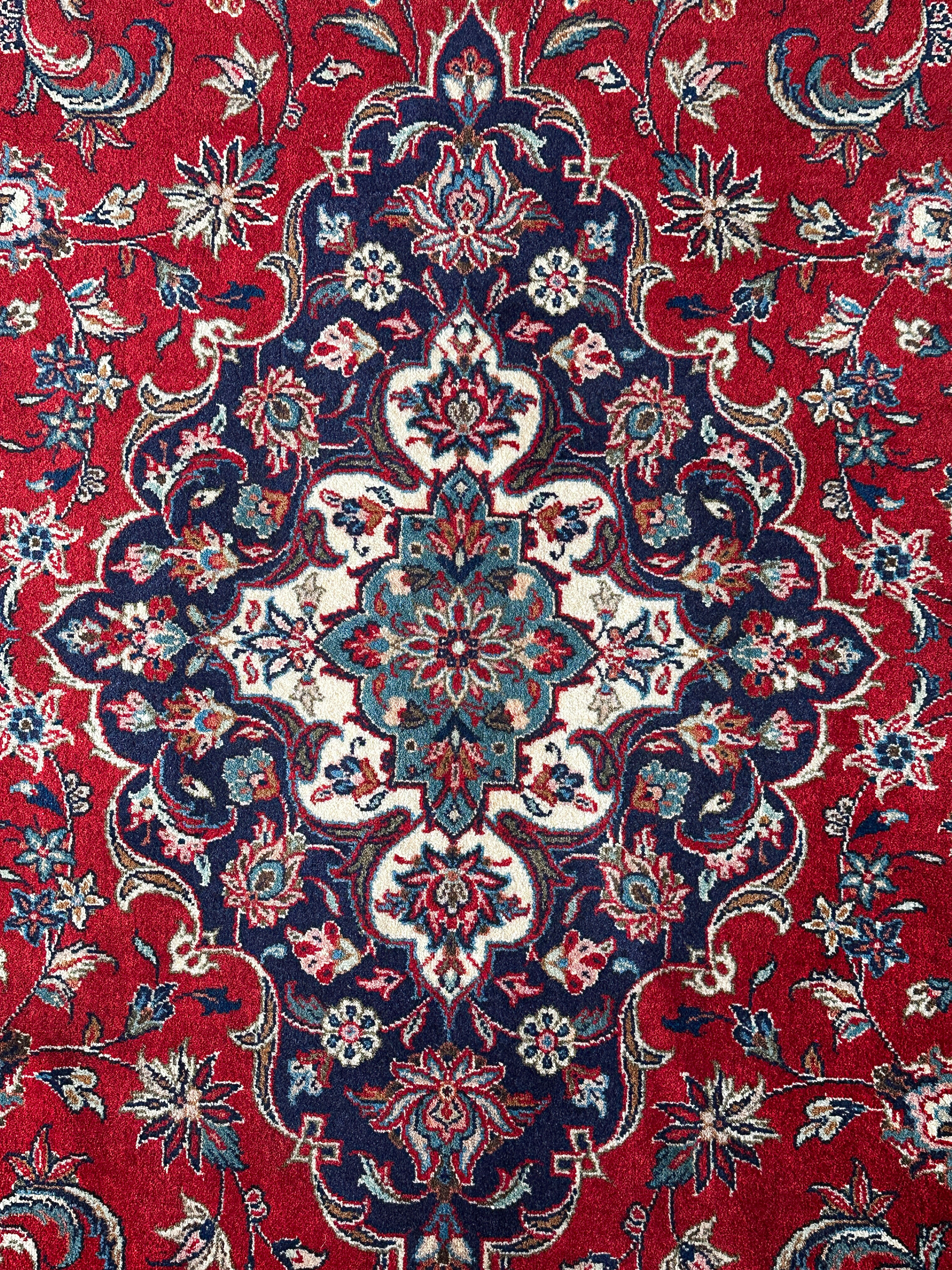 Keschan Teppich ca. 300 × 200 cm – rot/blau & klassisch