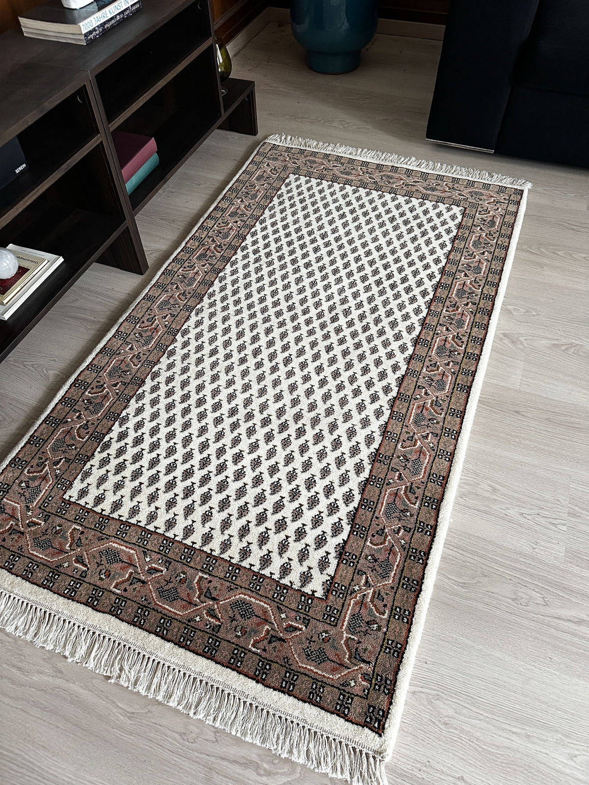 Leetchi Teppich ca. 150 × 80 cm – creme & braun
