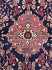 Malayer Teppich ca. 232 × 135 cm – dunkelblau & rot floral
