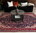 Malayer Teppich ca. 232 × 135 cm – dunkelblau & rot floral