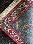 Meymey Teppich ca. 160 × 114 cm – blau, rot & geometrisch