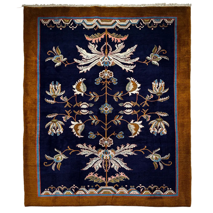 Design Orientteppich Blau – floral & modern