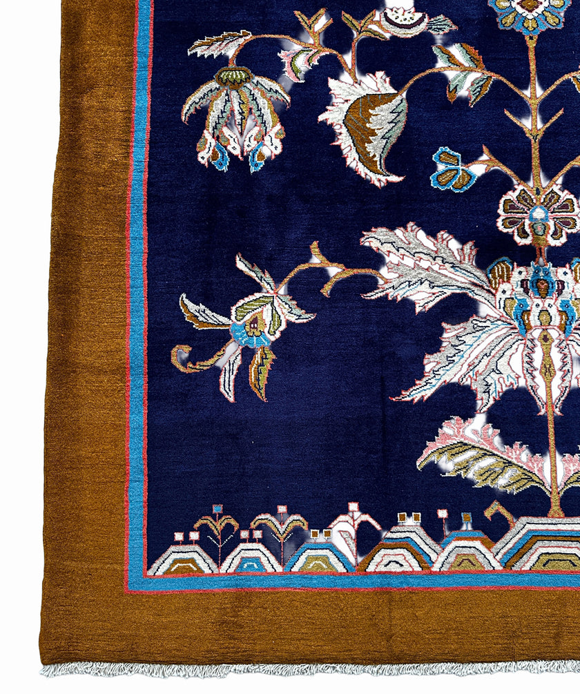 Design Orientteppich Blau – floral & modern