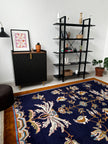 Design Orientteppich Blau – floral & modern