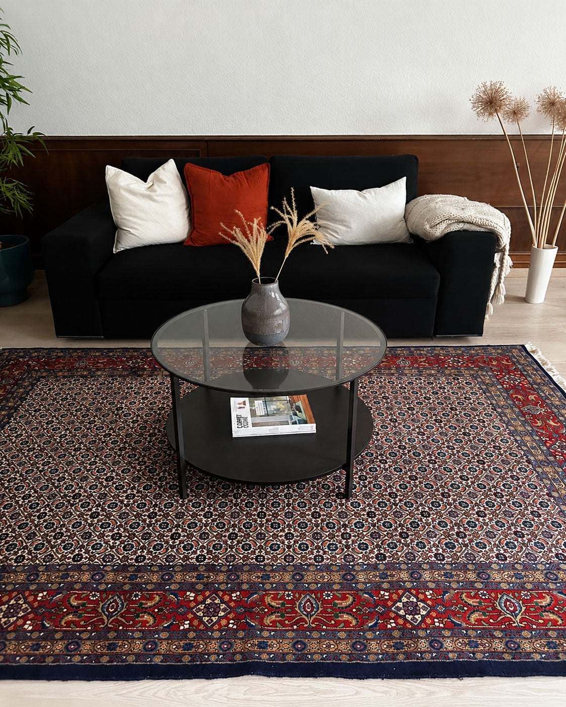 Moud Teppich ca. 255 × 157 cm –  Rot & dunkelblau