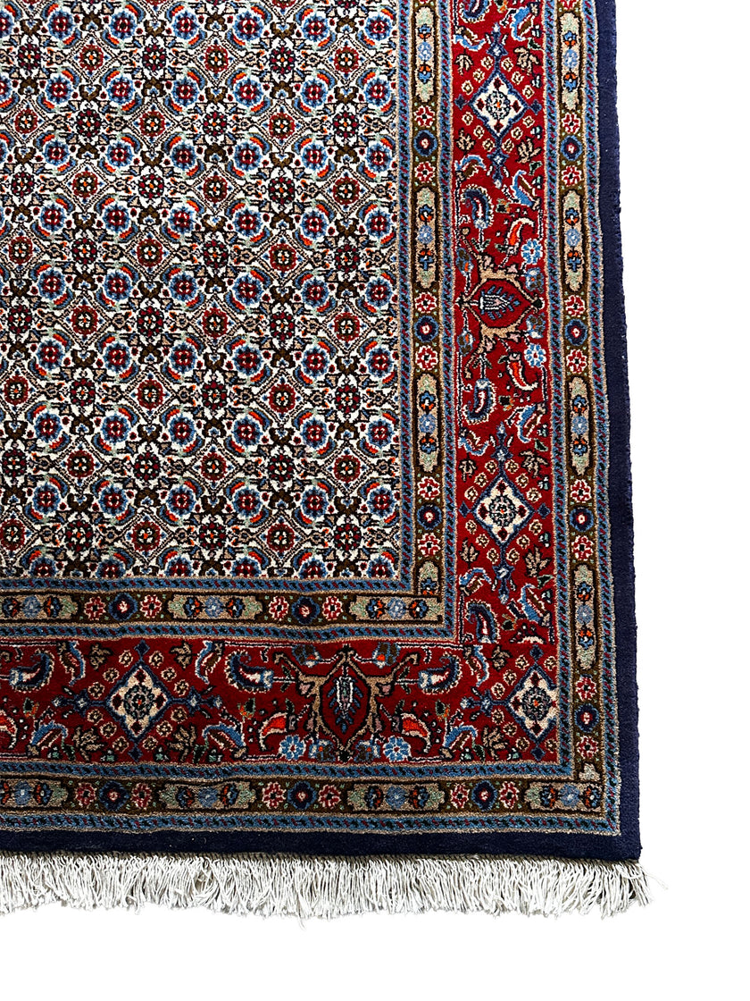 Moud Teppich ca. 250 × 152 cm – creme, rot & dunkelblau