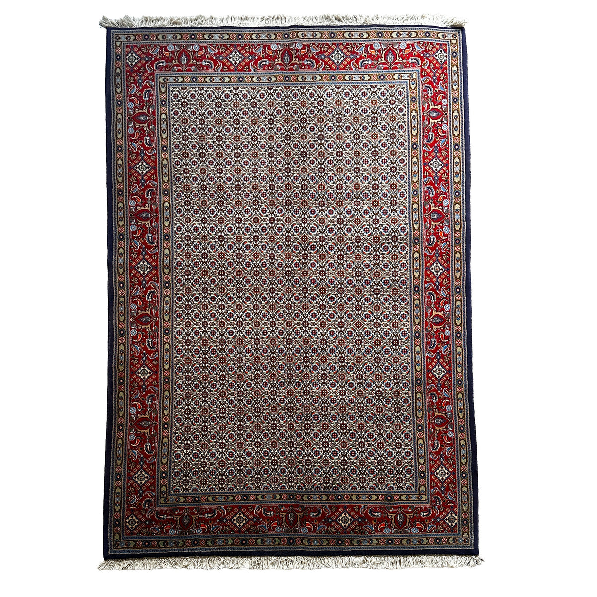 Moud Teppich ca. 250 × 152 cm – creme, rot & dunkelblau