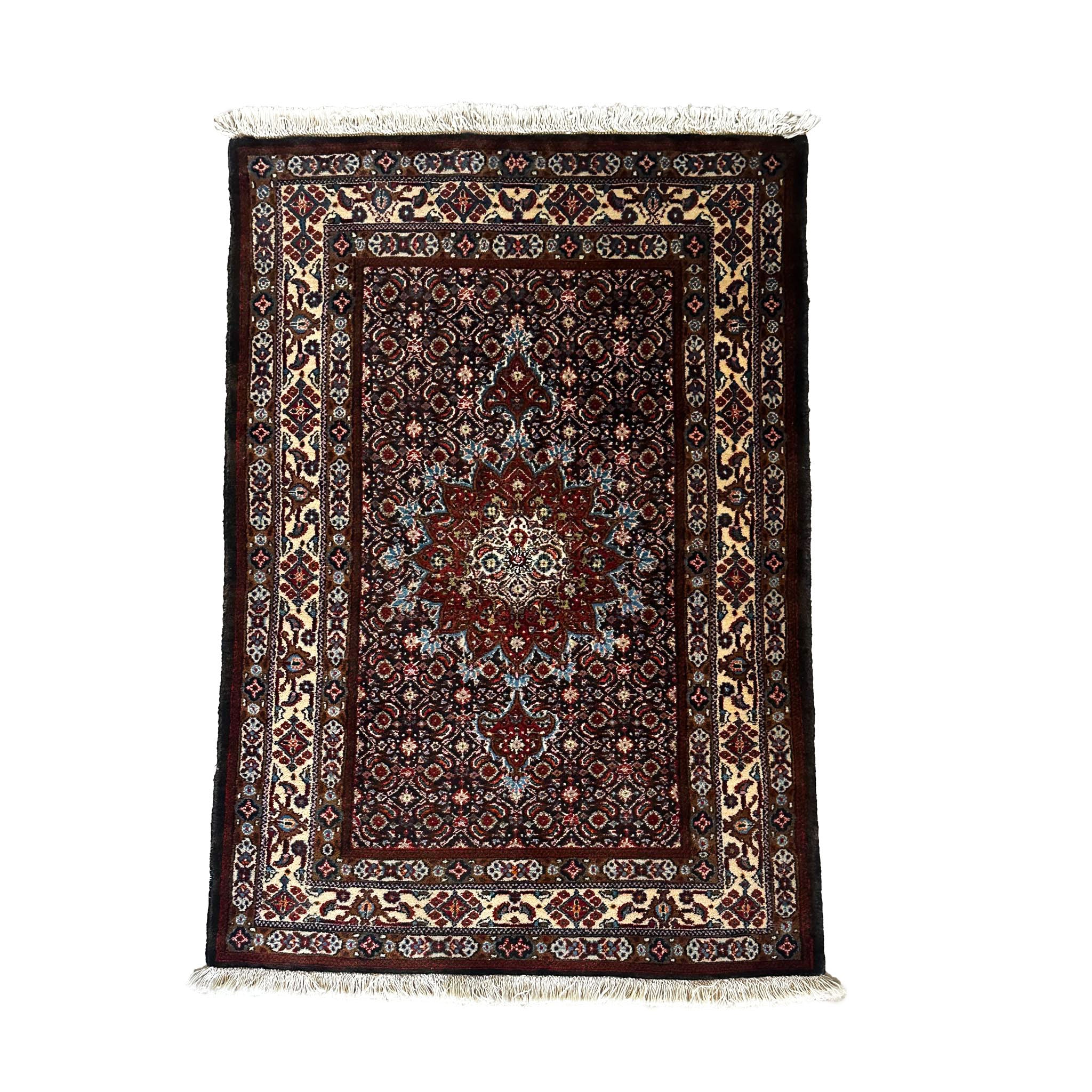 Moud Teppich ca. 150 × 100 cm – dunkelbraun/creme & klassisch