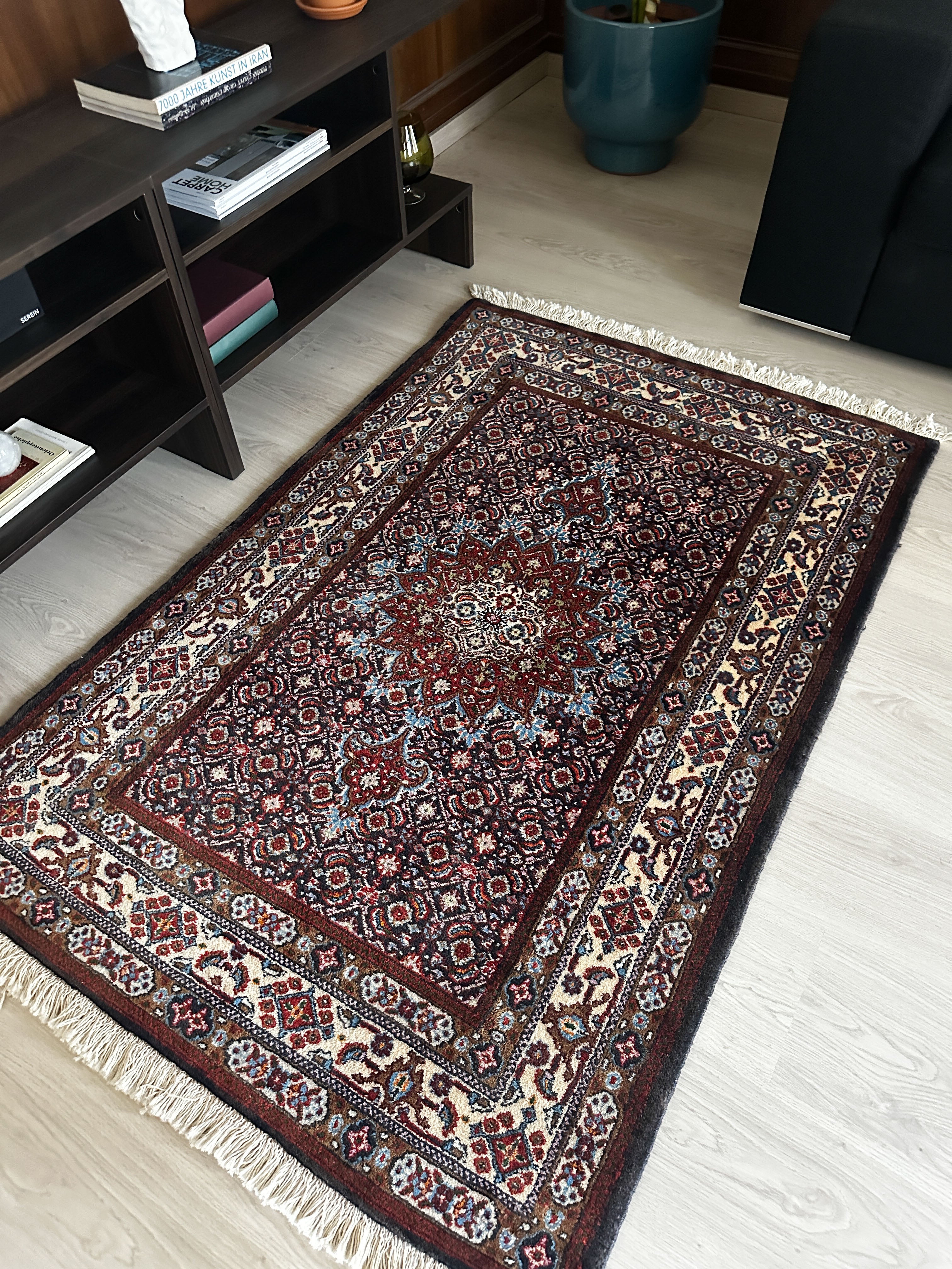 Moud Teppich ca. 150 × 100 cm – dunkelbraun/creme & klassisch