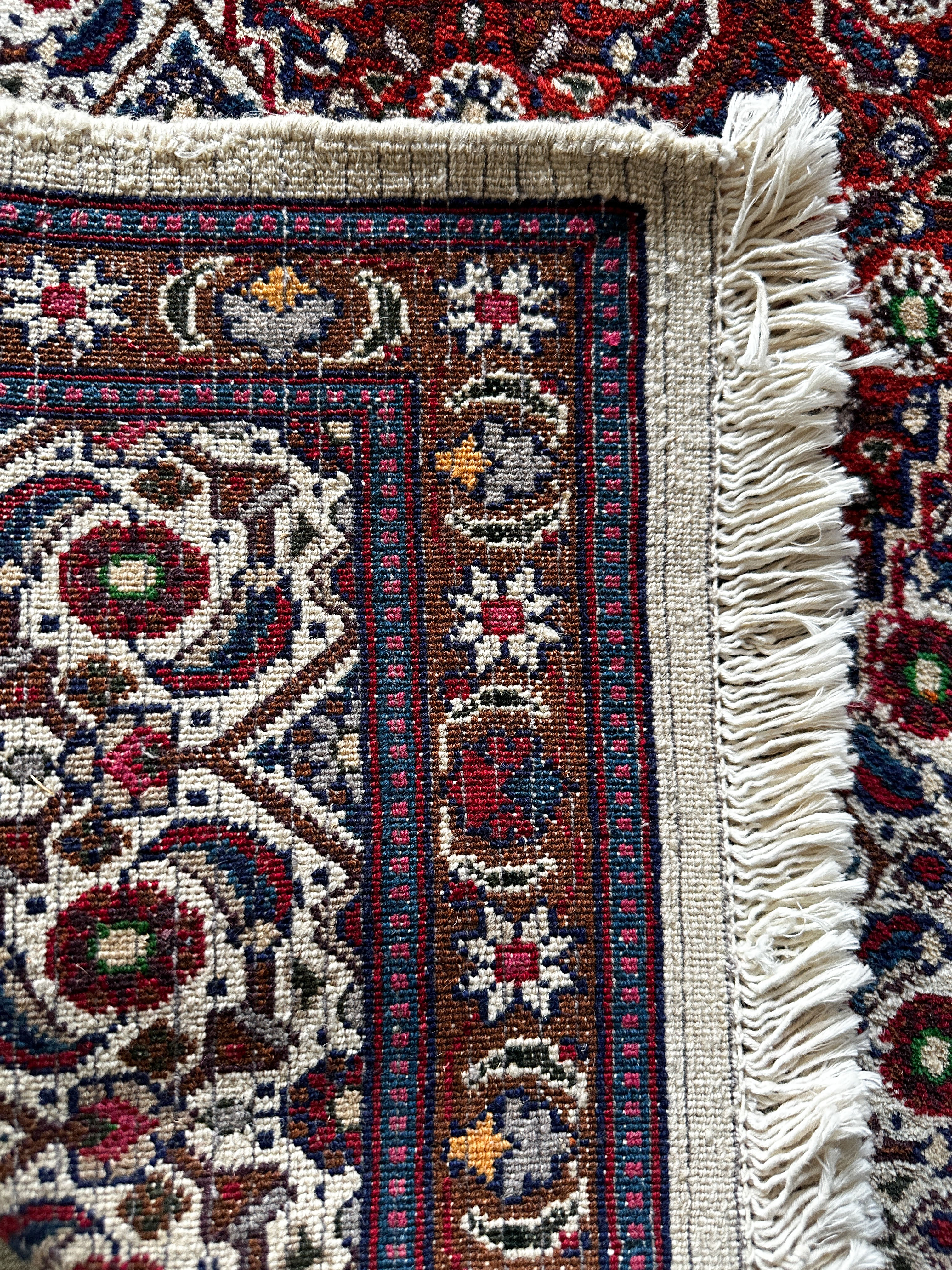 Moud Teppich ca. 150 × 100 cm – creme/rot & klassisch