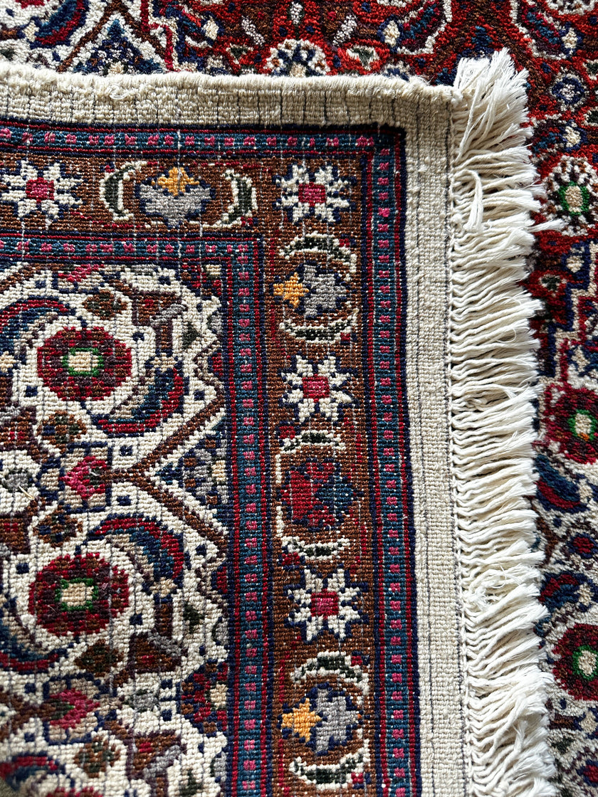 Moud Teppich ca. 150 × 100 cm – creme/rot & klassisch