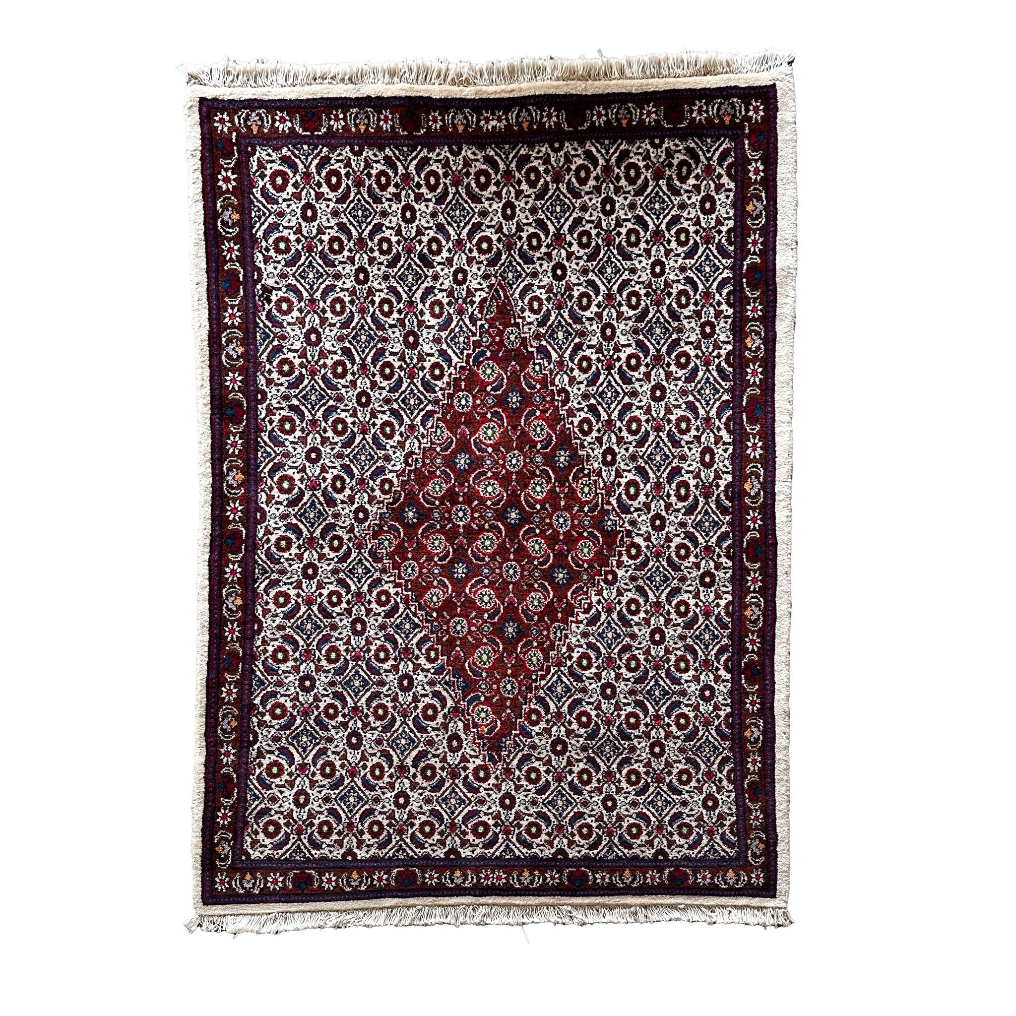 Moud Teppich ca. 150 × 100 cm – creme/rot & klassisch