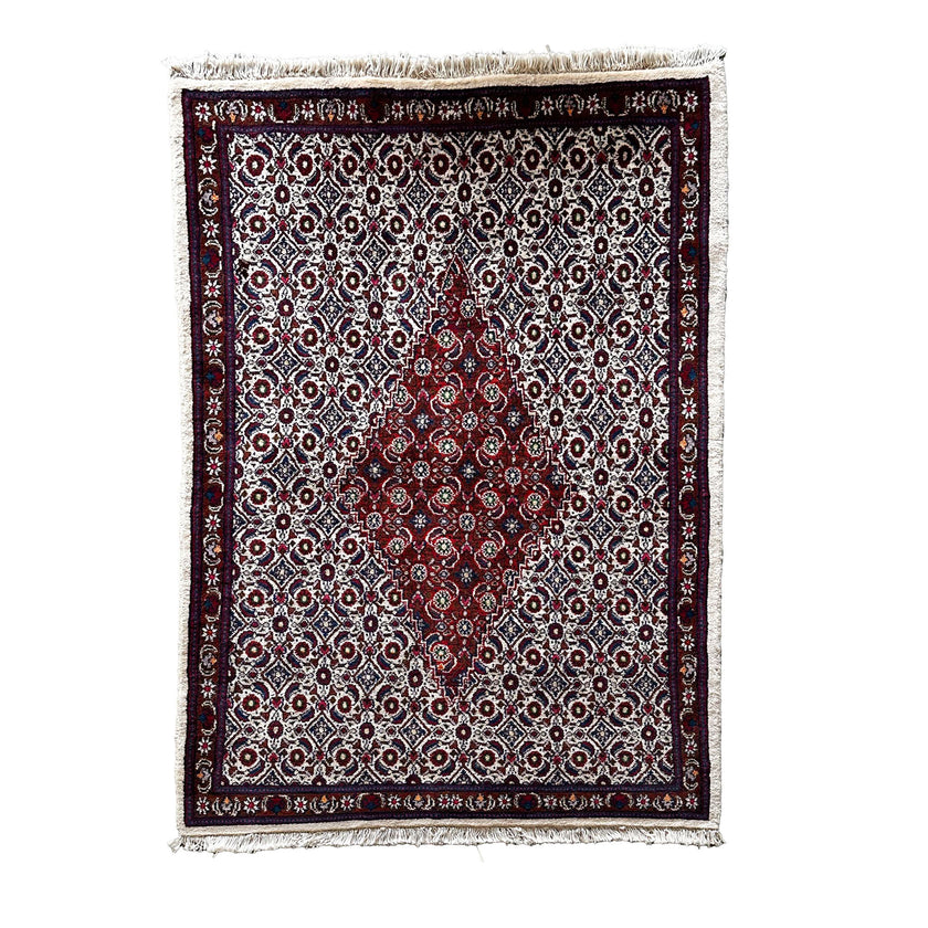 Moud Teppich ca. 150 × 100 cm – creme/rot & klassisch