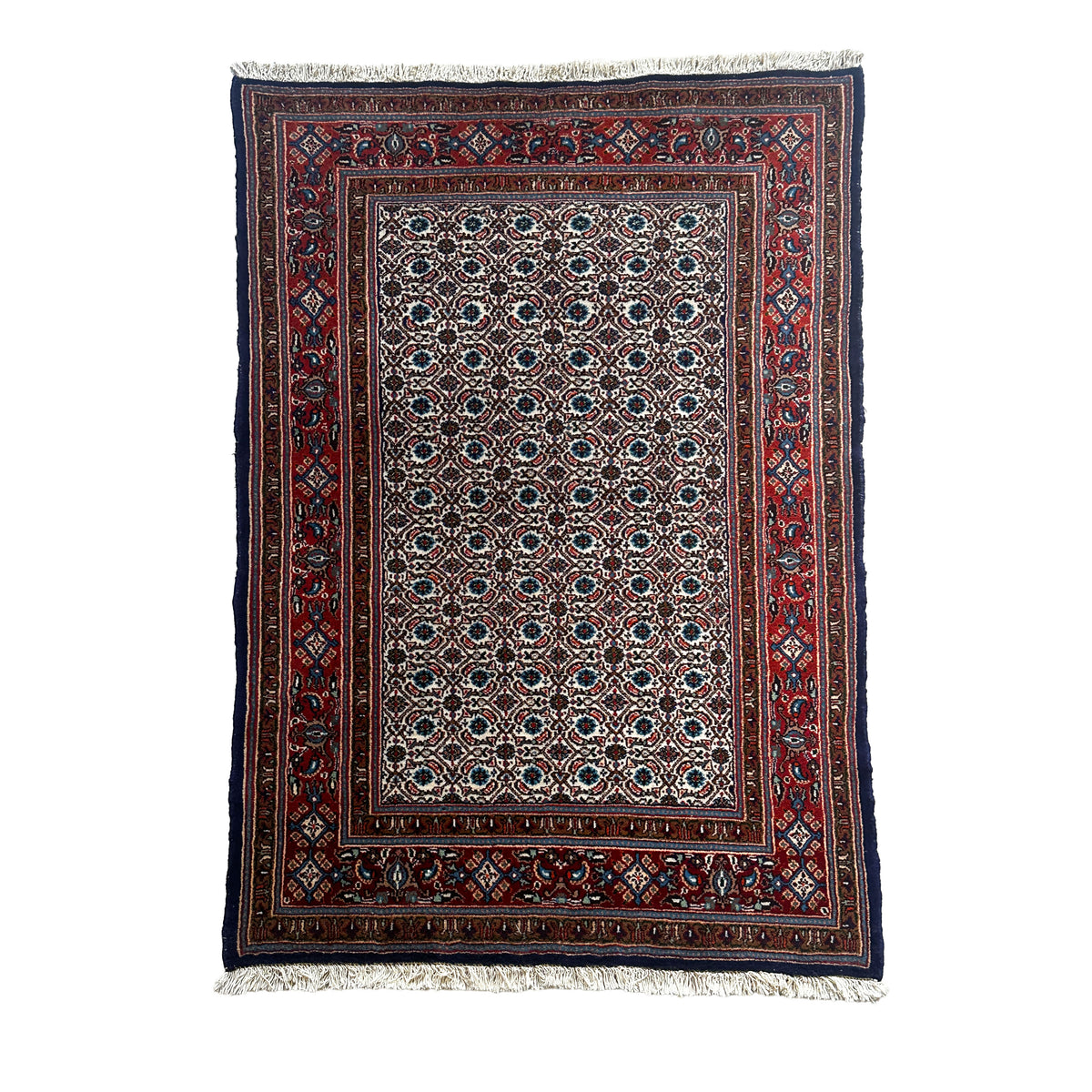 Moud Teppich ca. 154 × 104 cm – creme, rot & blau