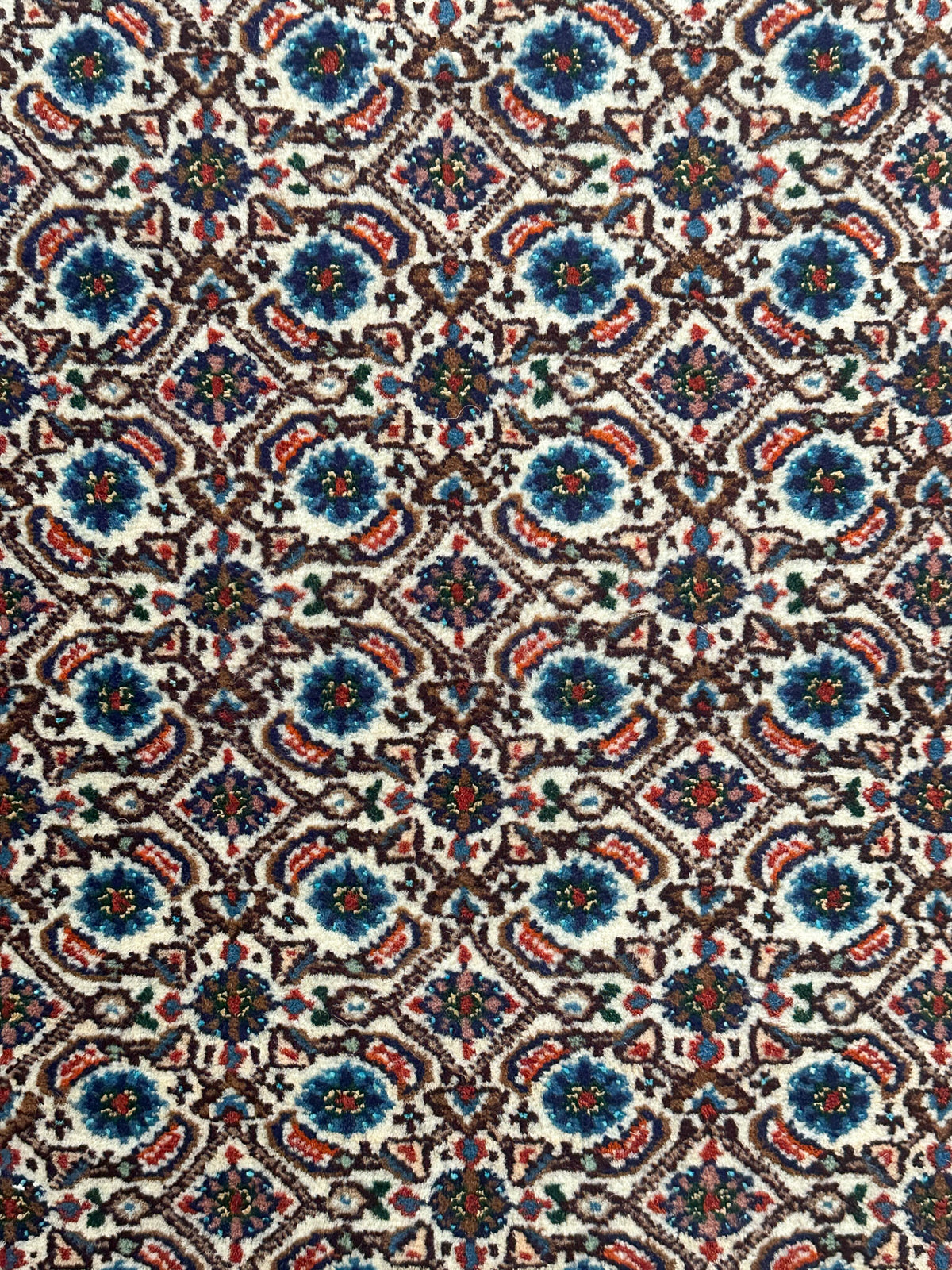 Moud Teppich ca. 154 × 104 cm – creme, rot & blau