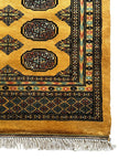 Mouri Teppich ca. 150 × 100 cm – honiggelb/dunkelbraun/hellgrün & klassisch