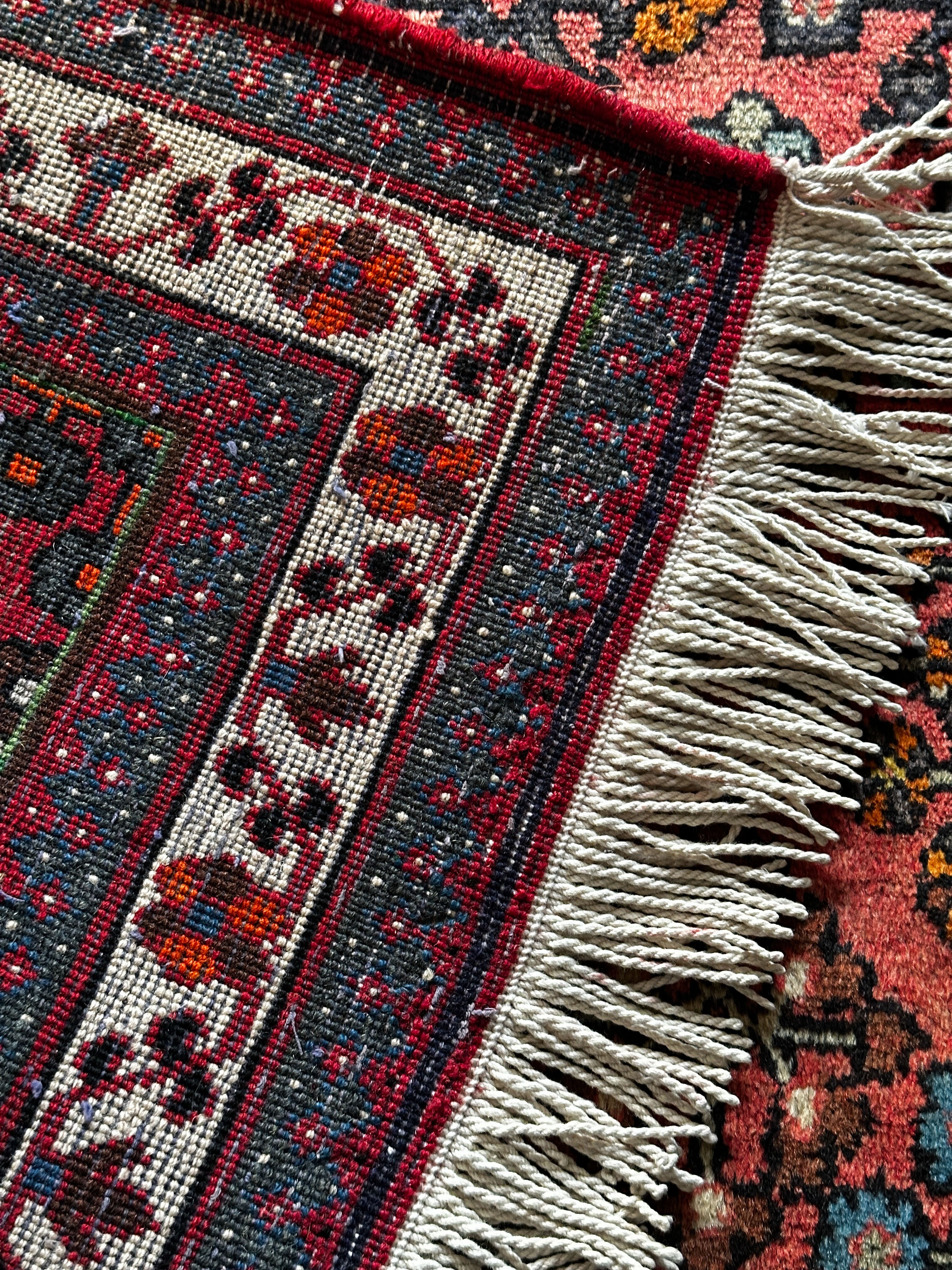 Mutschakar Teppich ca. 150 × 100 cm – rosa/grün & lebendig