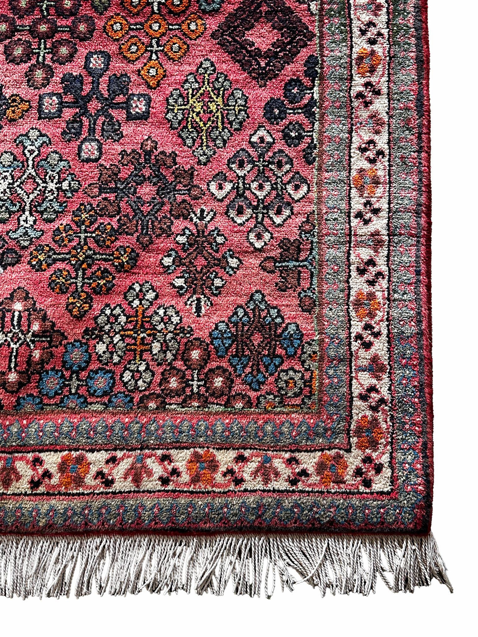 Mutschakar Teppich ca. 150 × 100 cm – rosa/grün & lebendig