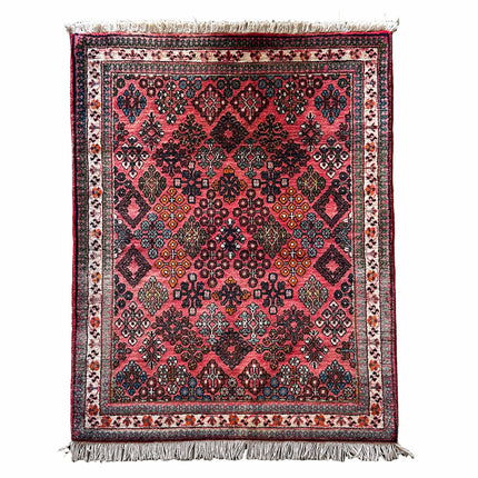 Mutschakar Teppich ca. 150 × 100 cm – rosa/grün & lebendig