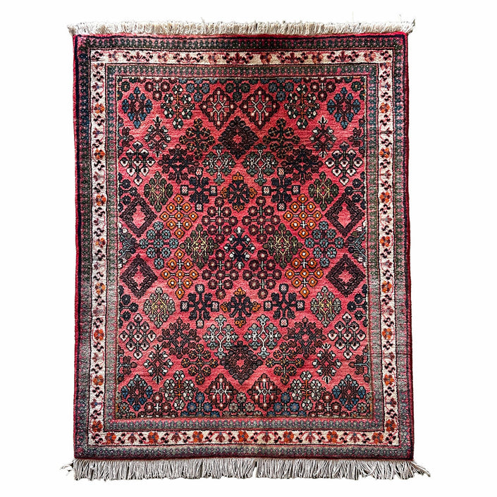 Mutschakar Teppich ca. 150 × 100 cm – rosa/grün & lebendig
