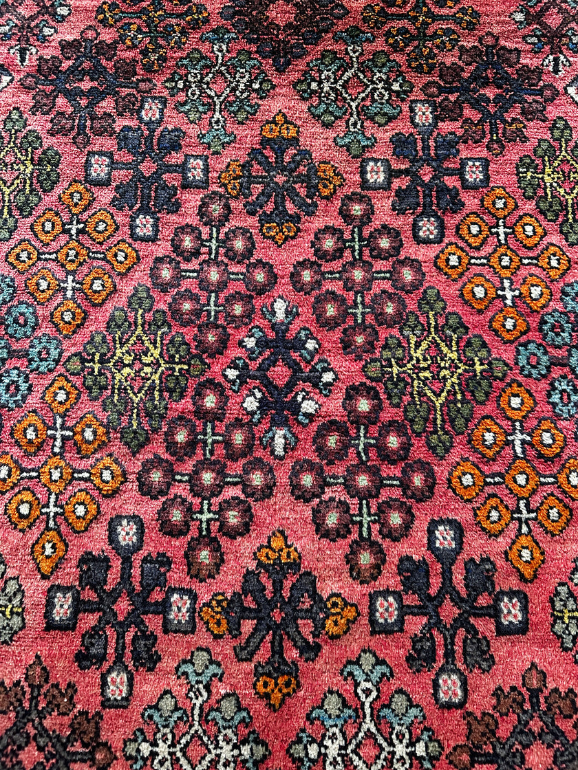 Mutschakar Teppich ca. 150 × 100 cm – rosa/grün & lebendig