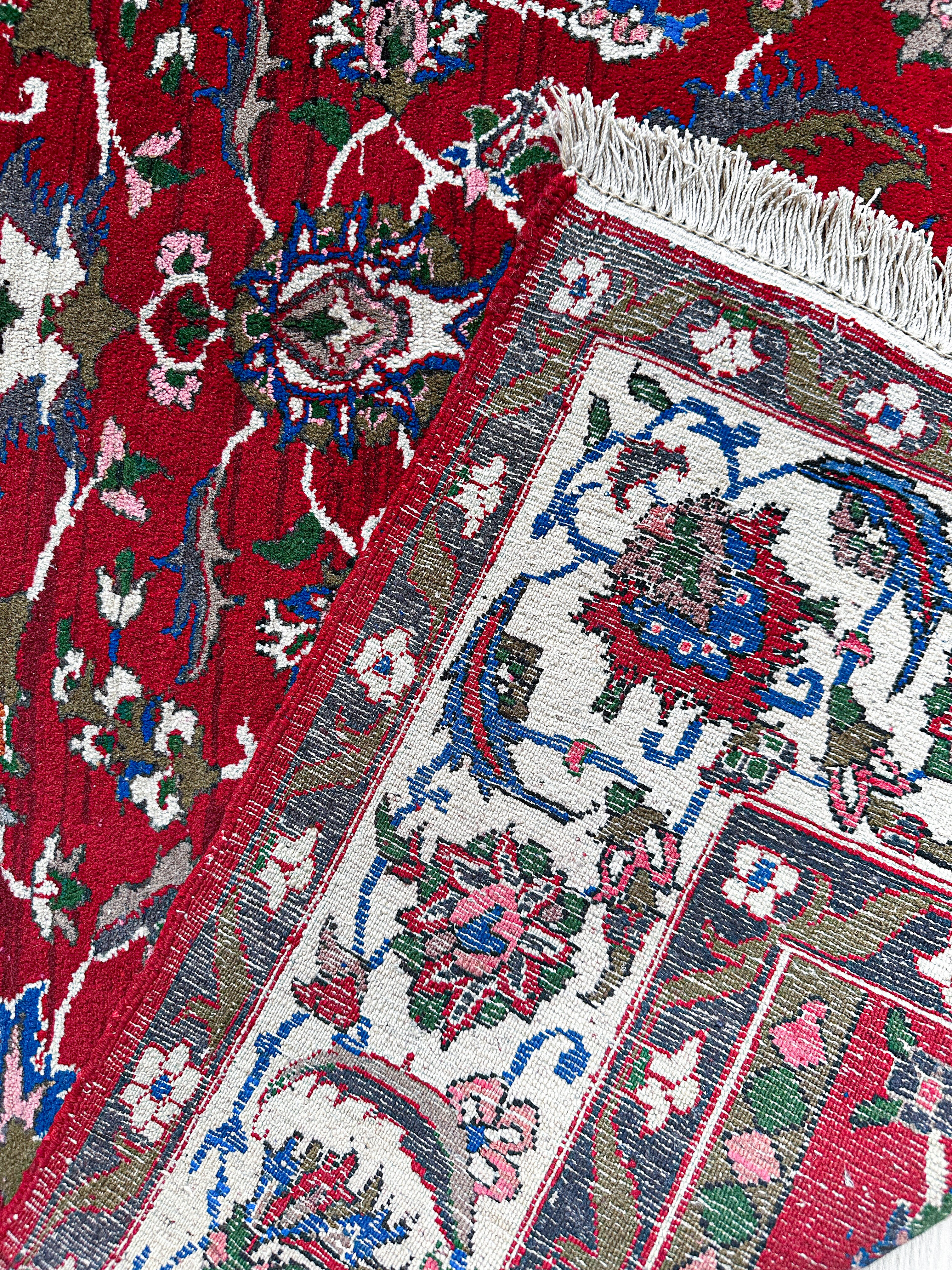 Nadjafabad Teppich ca. 200 × 150 cm – rot/blau & elegant