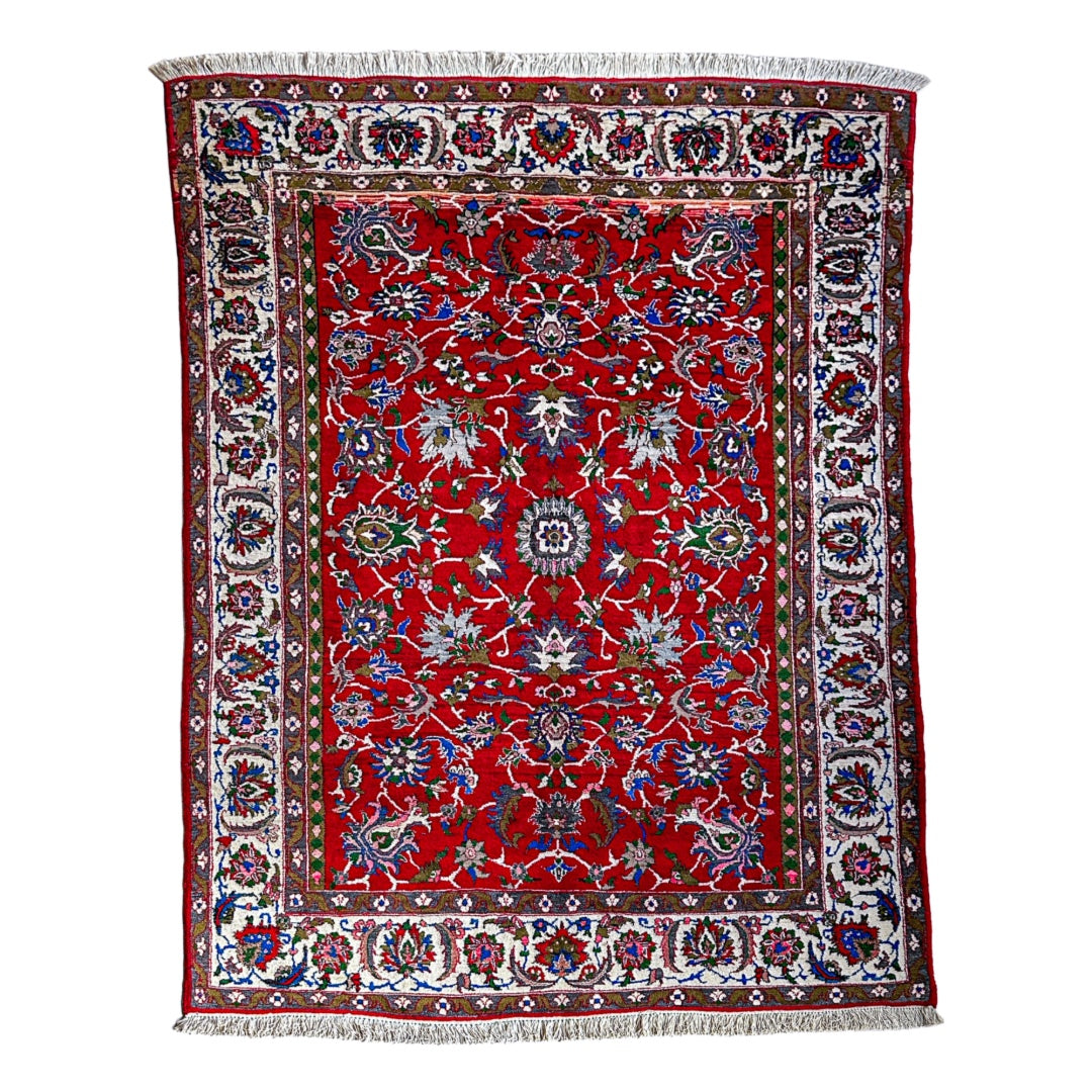 Nadjafabad Teppich ca. 200 × 150 cm – rot/blau & elegant