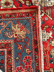 Nahawand Teppich ca. 300 × 200 cm – rot/blau & ausdrucksstark